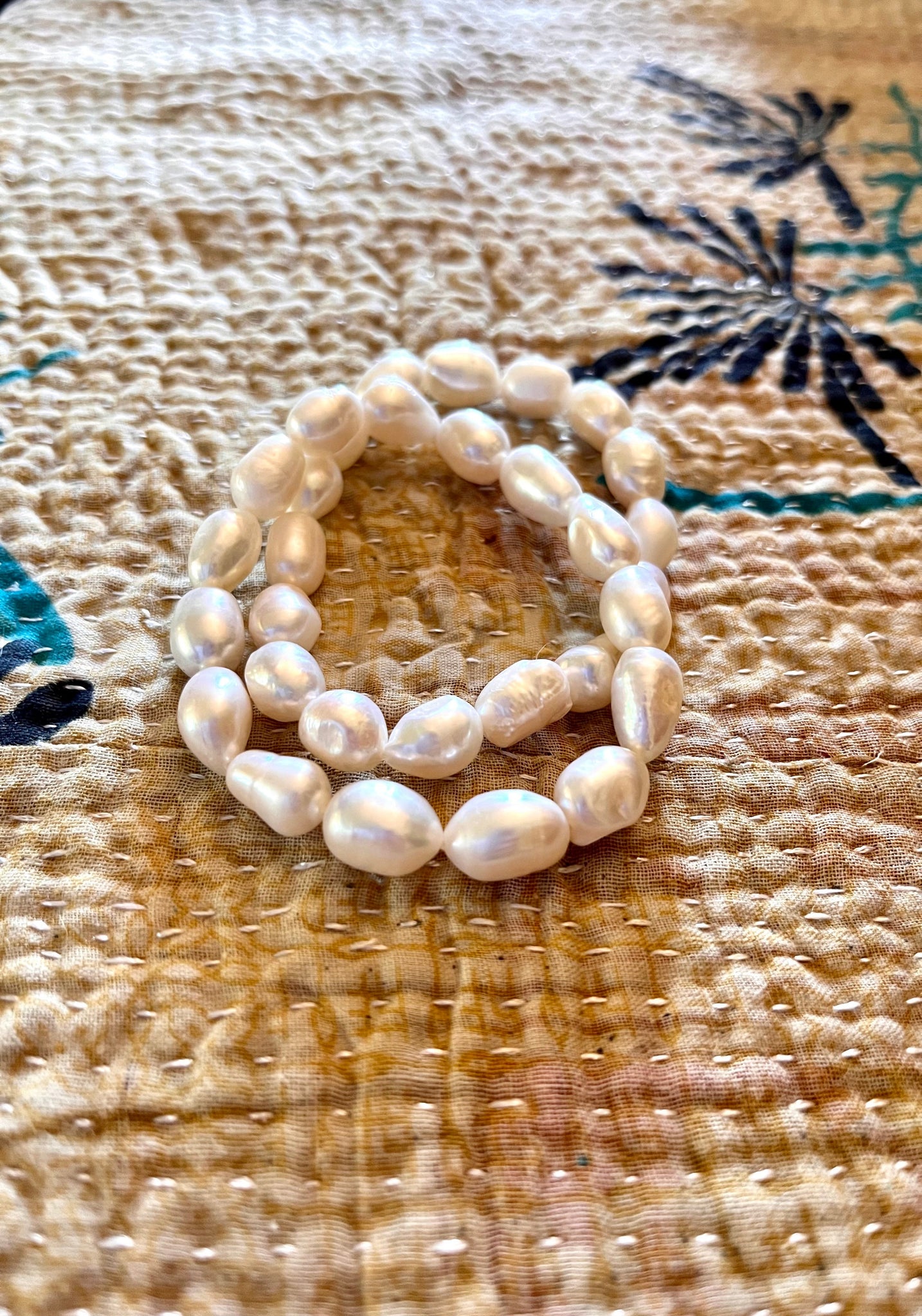 Set of Two Chunky Freshwater Pearl Bracelets