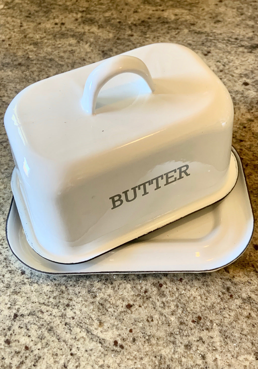 Enamel Covered Butter Dish