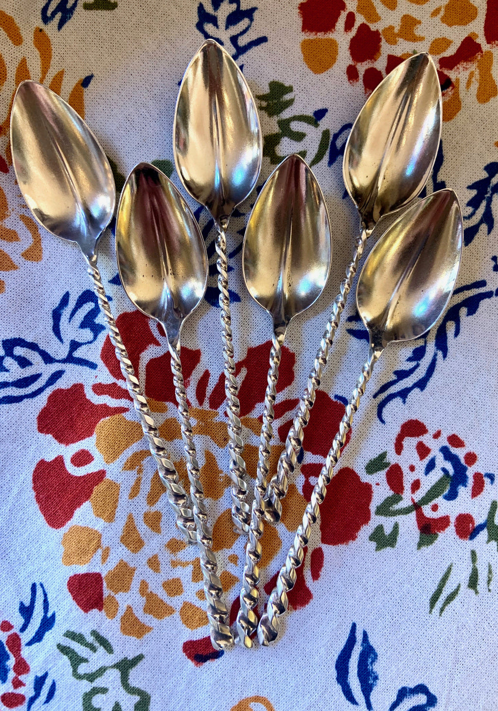 Set of Six Sterling Demitasse Spoons