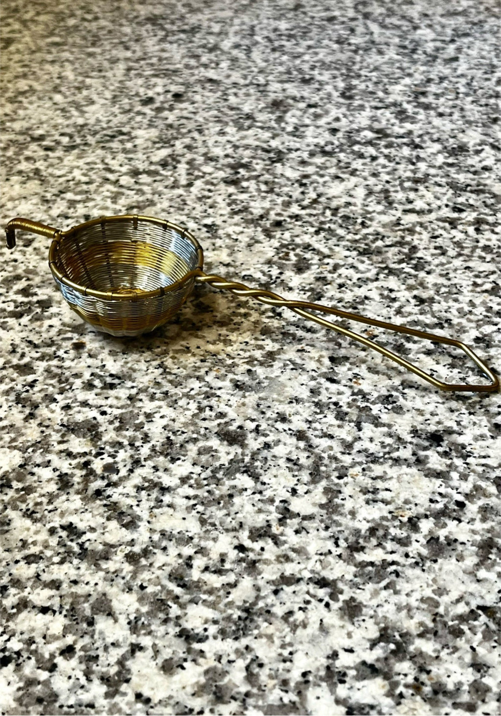 Stainless Steel and Brass Tea Strainer