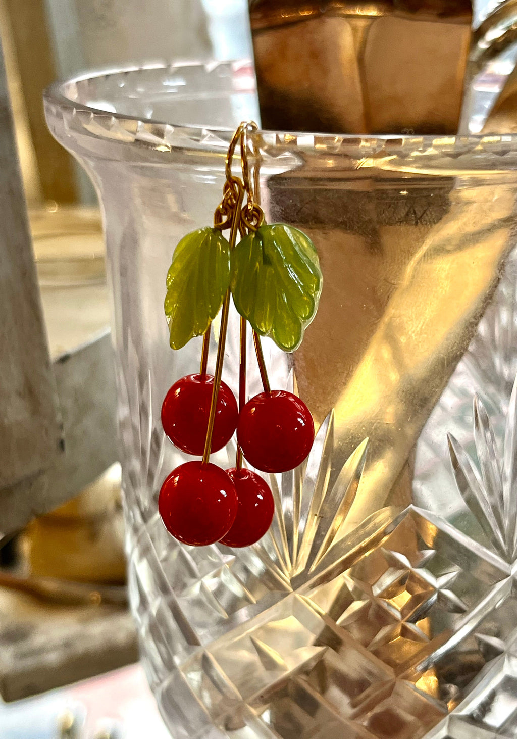 Dangling Cherry Earrings