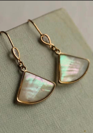 Abalone Fan Earrings