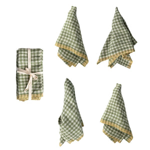 Woven Linen Gingham Napkin Set