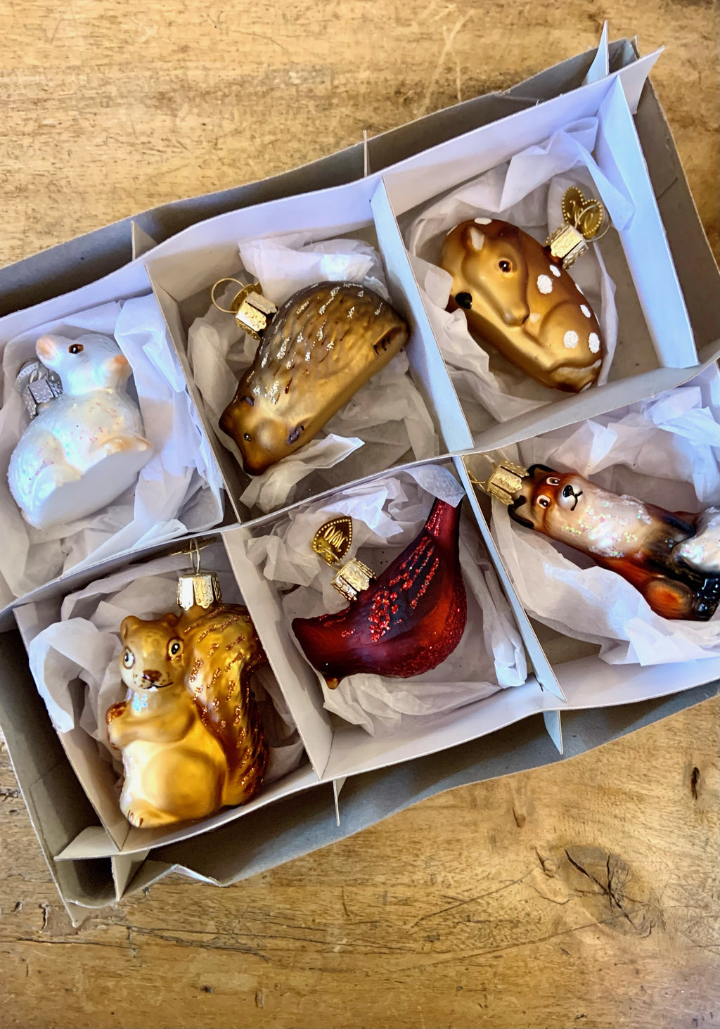 Set of Small Forest Animal Ornaments