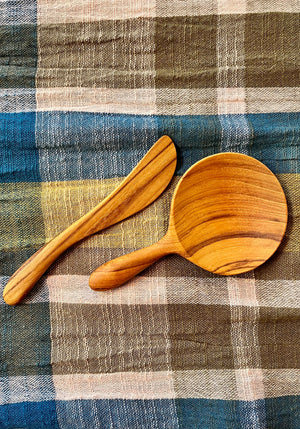 Teak Spoon & Spreader Set