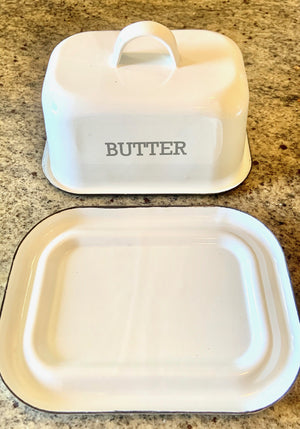 Enamel Covered Butter Dish