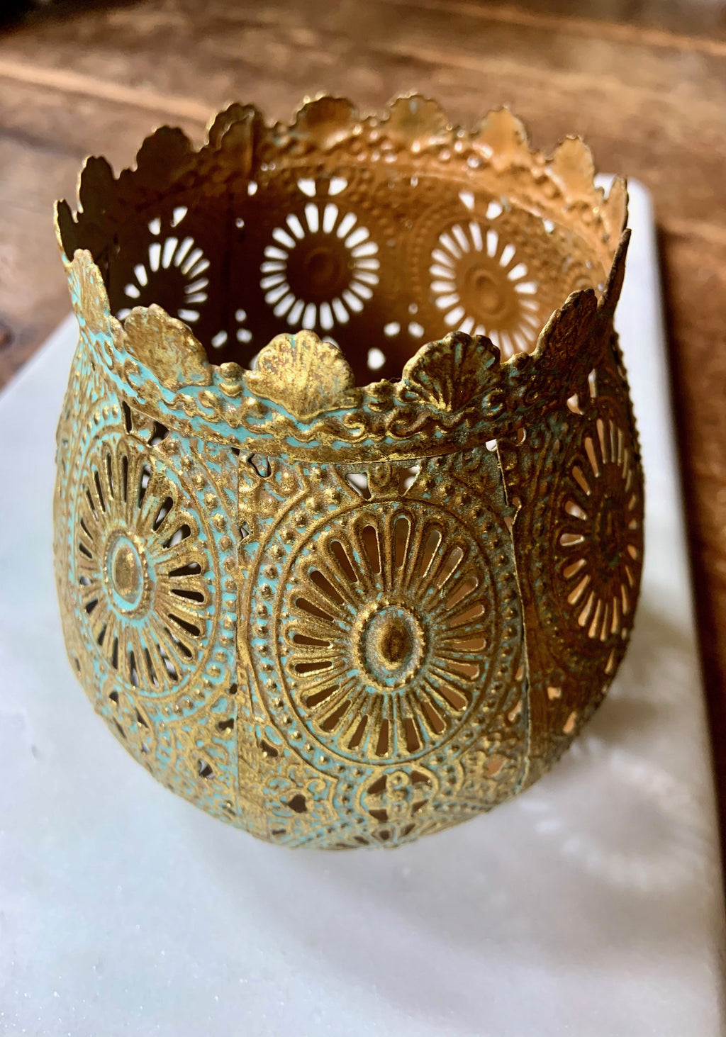 Pierced Metal Votive Holder
