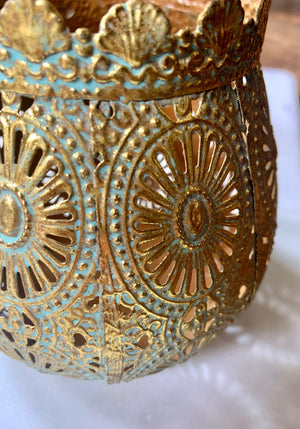 Pierced Metal Votive Holder