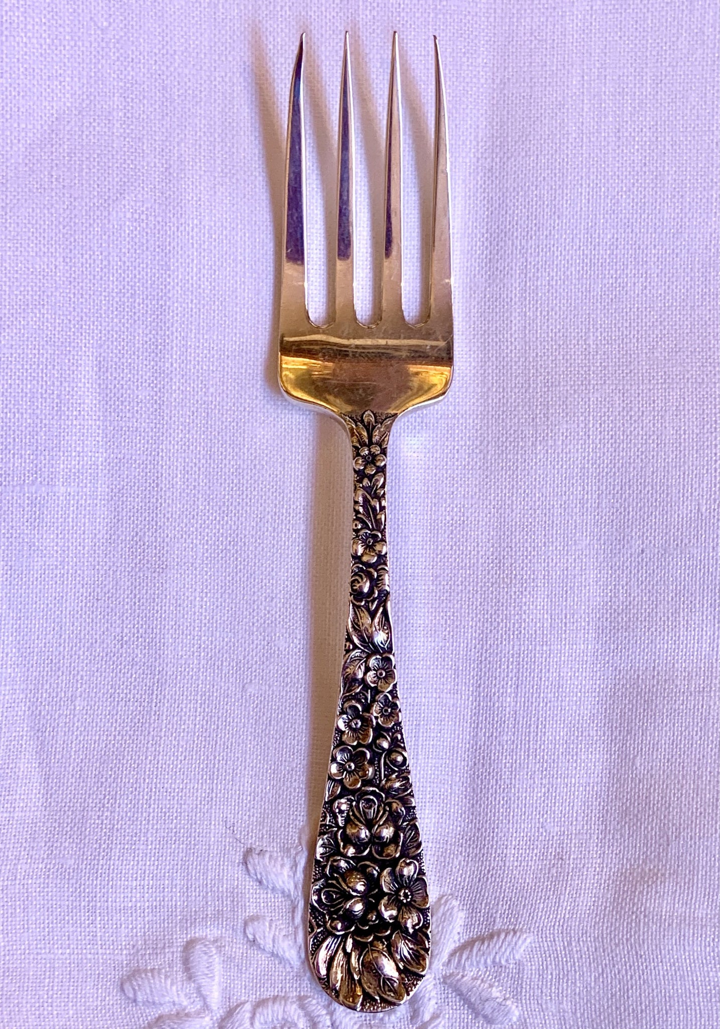 Sterling Repoussé Baby Fork