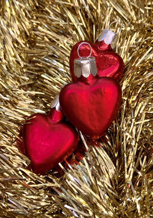 Set of Three Small Heart Ornaments