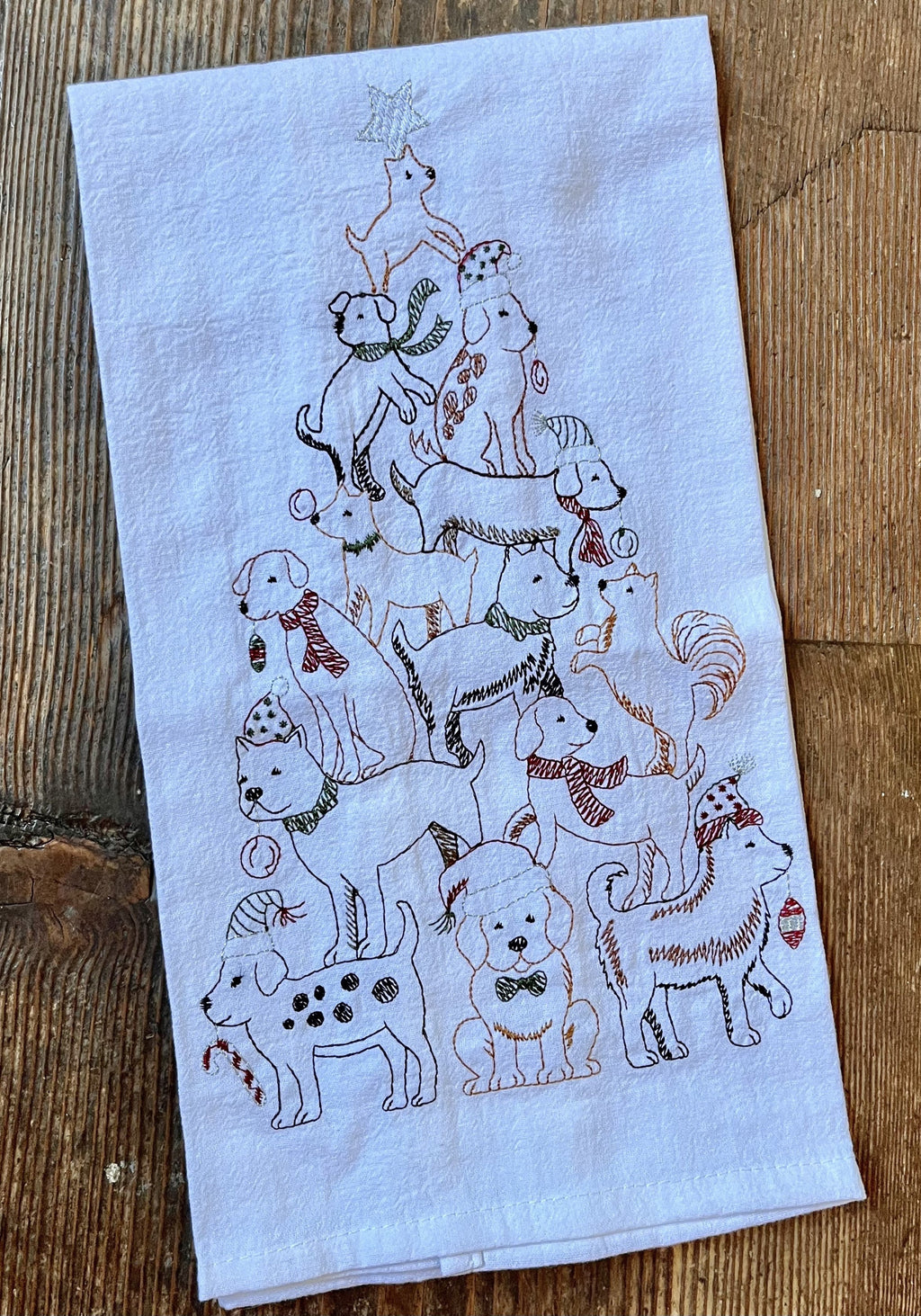 Tree of Dogs Tea Towel