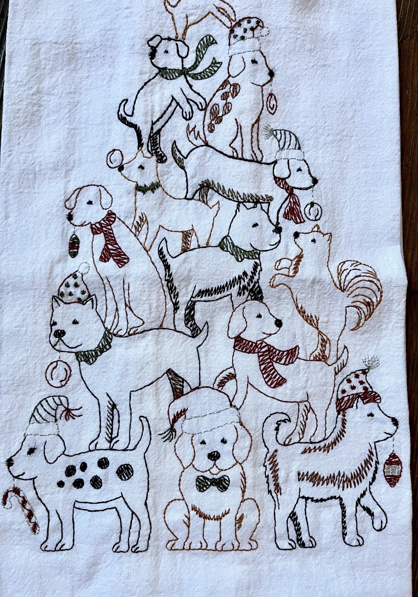 Tree of Dogs Tea Towel
