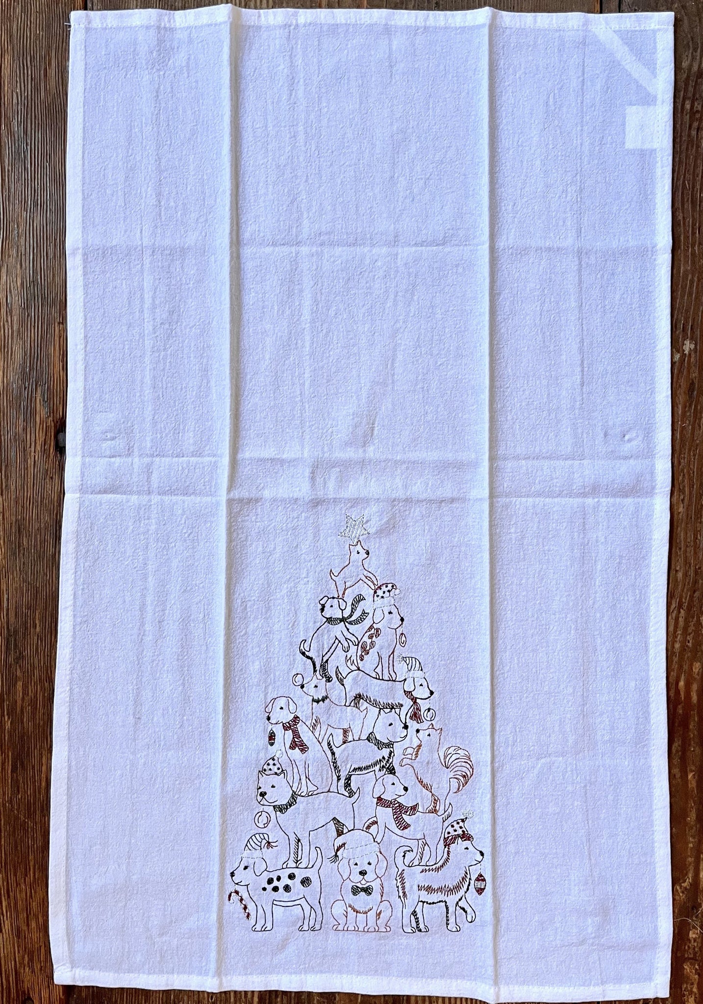 Tree of Dogs Tea Towel