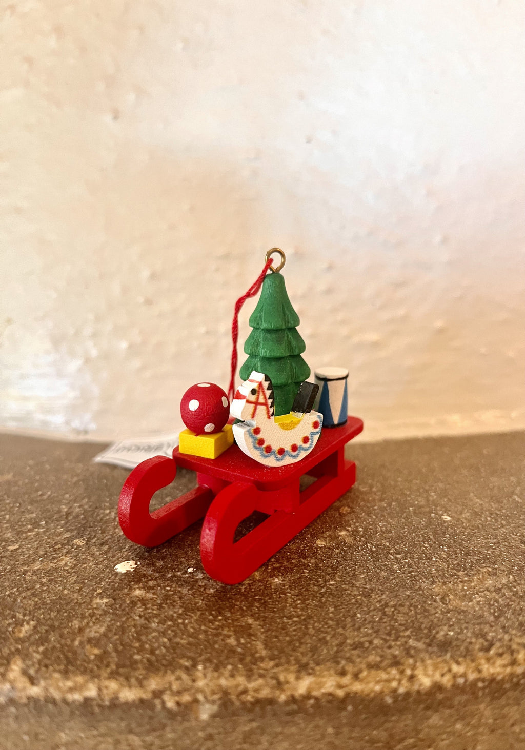 Sleighing Snowman German Ornament