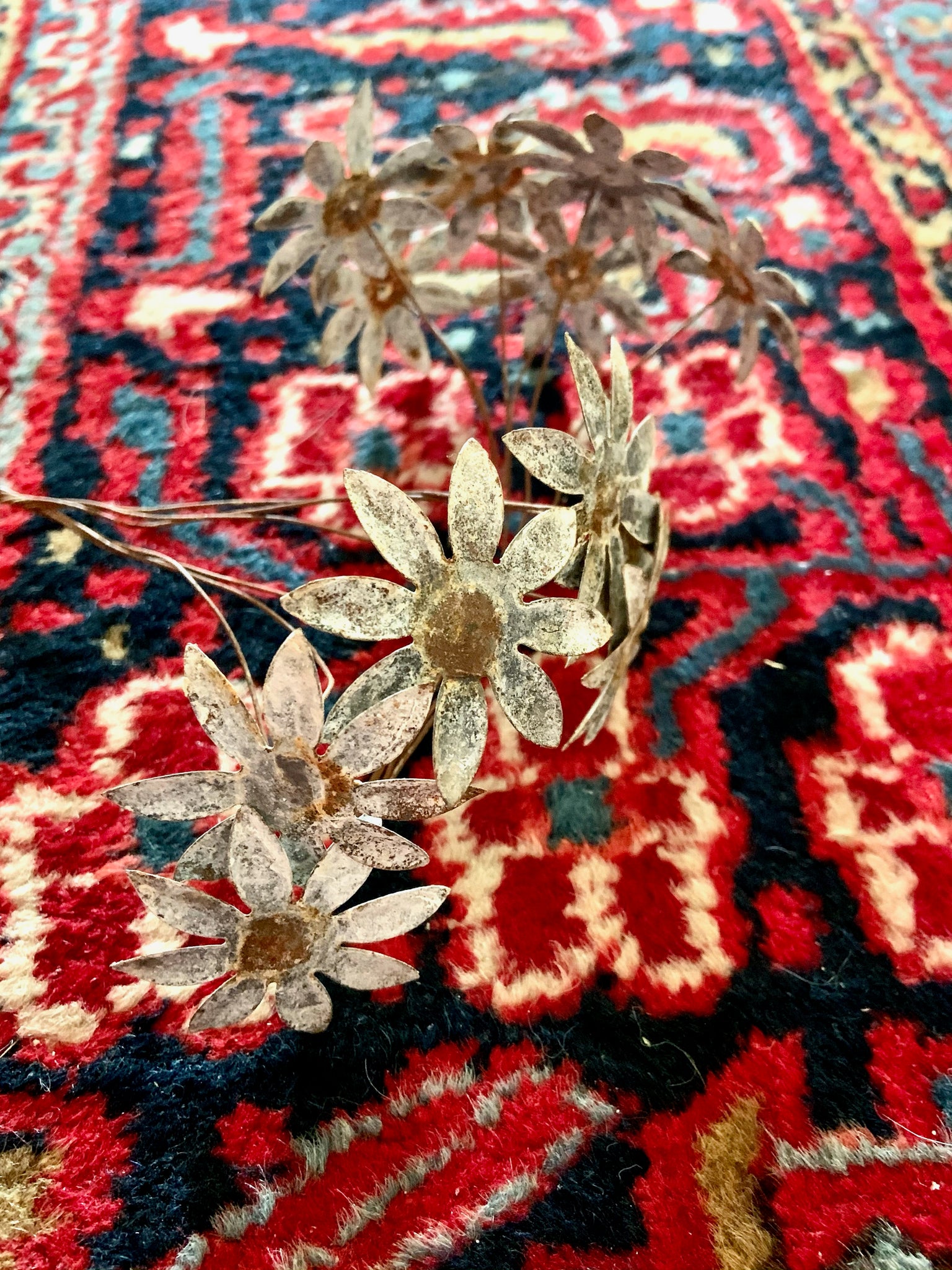 Pair of Tin Flower Bouquets