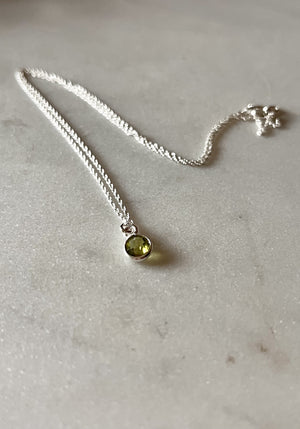 Peridot Droplet Necklace