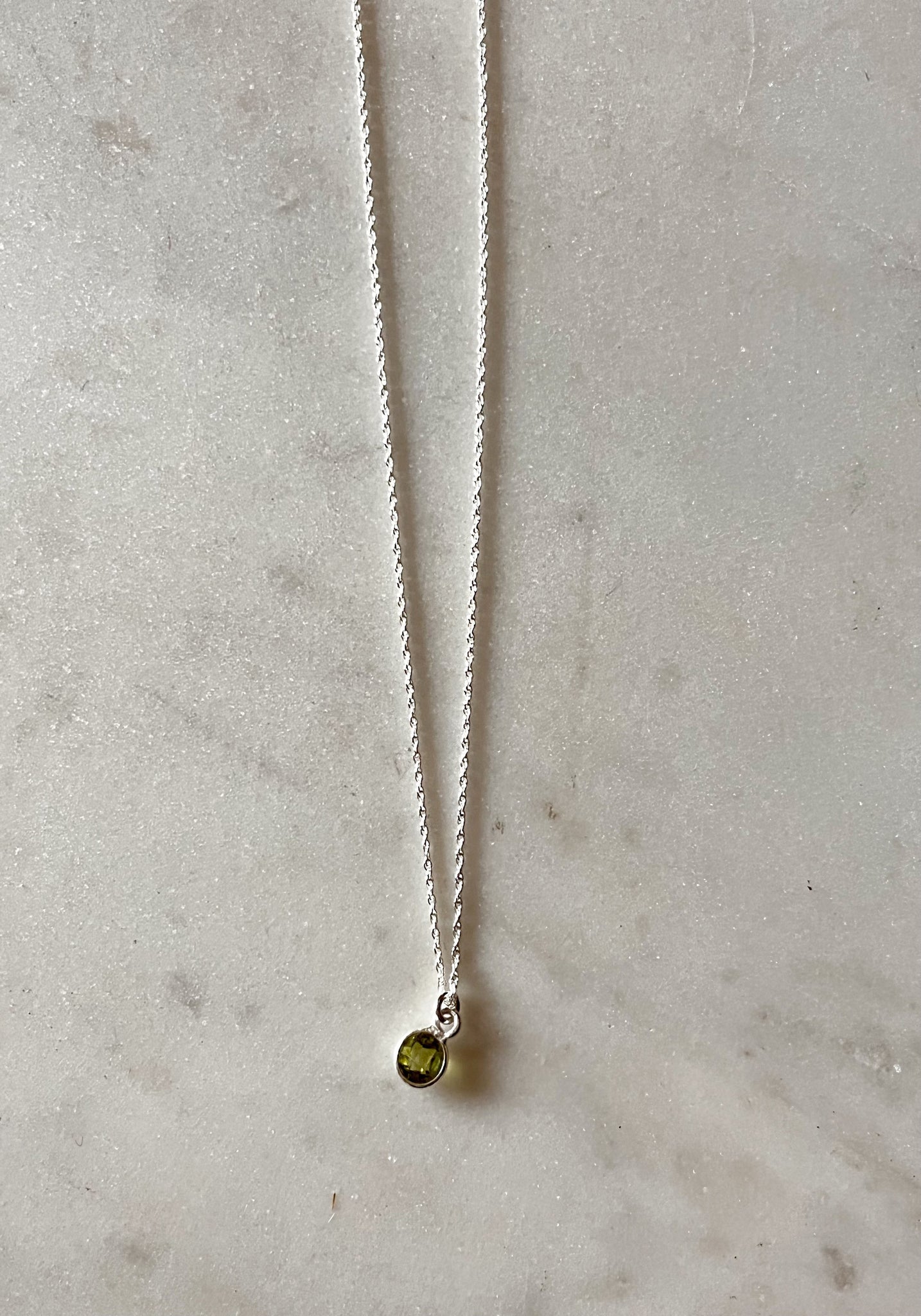 Peridot Droplet Necklace