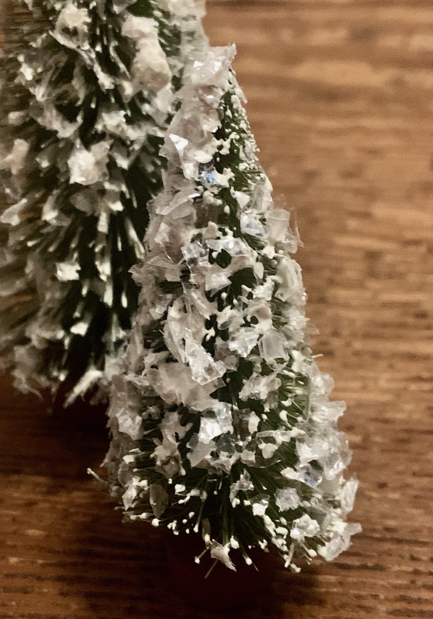Set of Two Small Flaked Snow Trees