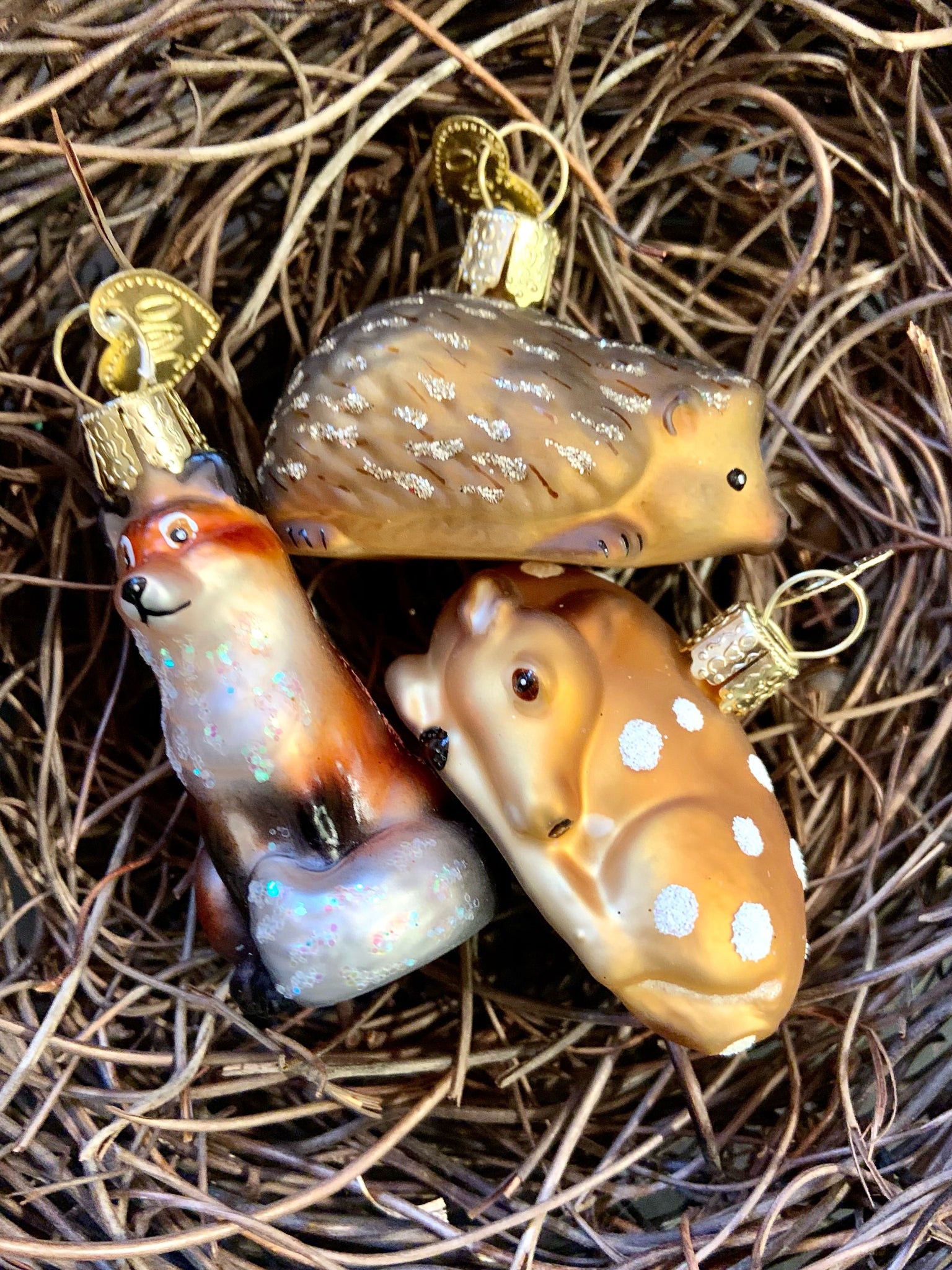Set of Small Forest Animal Ornaments